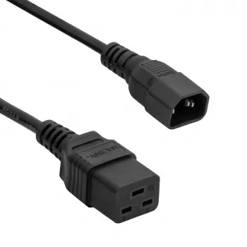 Akyga AK-UP-02 serverový predlžovací kábel IEC C14 na IEC C19, 3 x 1 mm², 1,8 m, čierny
