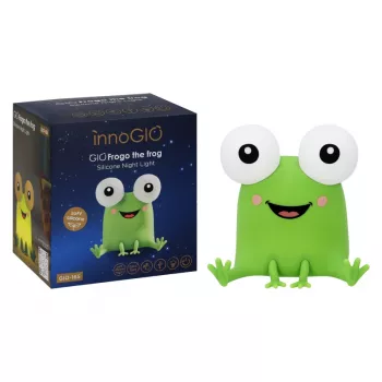 INNOGIO GIOFROGO žabie LED nočné svetlo GIO-165 - nabíjacia silikónová lampa s dotykovým ovládaním, 7 farieb, časovač
