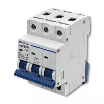 Qoltec 40A 3-pólový istič s charakteristikou C MCB 4,5kA DIN lišta