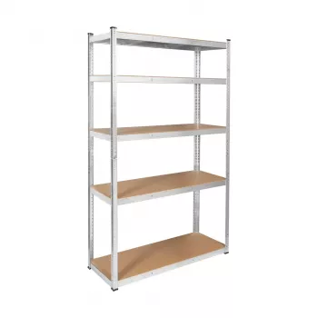 Rebel RB-1252 kovový regál 205x120x45 cm strieborný 5 políc 875 kg