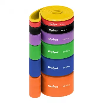 REBEL ACTIVE Power Band PT-S7 TPE sada odporových pásov, 7 pásov, 4-82 kg, taška