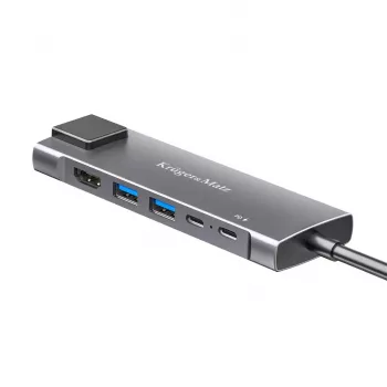 USB-C hub multiport adaptér s HDMI 4K, 2x USB 3.0, USB-C dáta, 100W PD, Gigabit Ethernet, vesmírna sivý