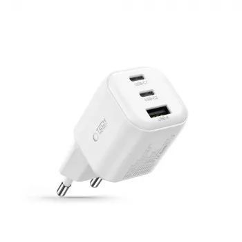 TECH-PROTECT NCA100W-GAN-AVS 3-portová GaN nabíjačka PD 3.2 100W / QC3.0 biela