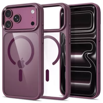 Tech-Protect Magmat MagSafe priehľadné puzdro pre iPhone 17 Pro Max / 18 Pro Max - tmavá čerešňová červená