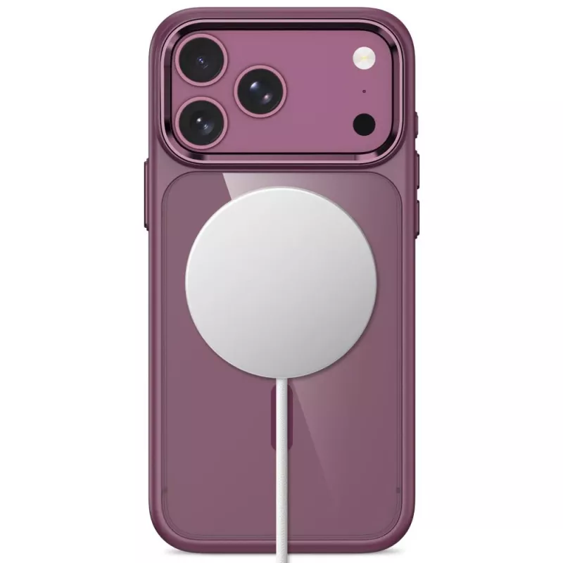 Tech-Protect Magmat MagSafe priehľadné puzdro pre iPhone 17 Pro Max / 18 Pro Max - tmavá čerešňová červená