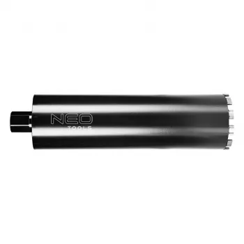 NEO TOOLS 57-864 diamantová korunka na jadrové vŕtanie pre jadrové vŕtačky, 122 mm priemer, 470 mm pracovná dĺžka, 1 1/4 inch UNC závit, 11 segmentov, mokré vŕtanie, GRAPHITE PRO séria