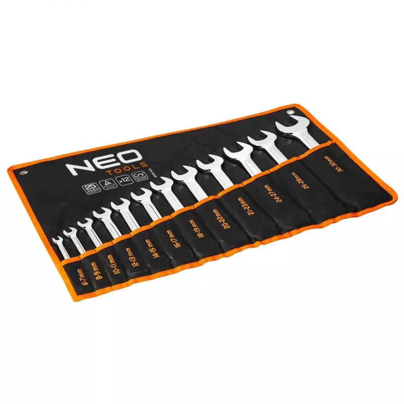 NEO TOOLS Sada dvojitých vidlicových kľúčov 6-32 mm, 12-dielna