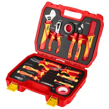 NEO TOOLS 13-dielna sada elektrikárskych nástrojov v kufríku, VDE 1000V izolovaná, CrV oceľ
