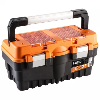 NEO TOOLS 18 Skrinka na náradie TOP-84-102 | Výsuvný organizér s 2 priehradkami a kovovými uzávermi