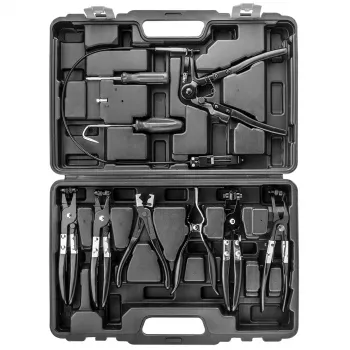 NEO TOOLS 9-dielna sada klieští na hadicové spony s ergonomickými rukoväťami a prenosným kufríkom