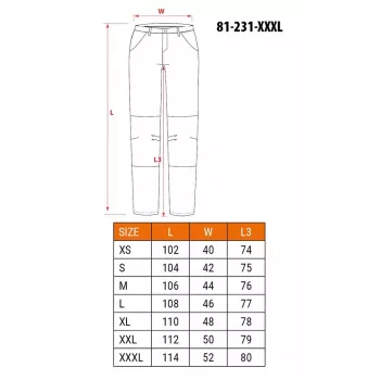 NEO Tools 81-231-XXXL ochranné nohavice sivá/čierna