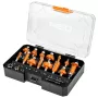 NEO TOOLS 15-dielna sada fréz z tvrdokovu s stopkou 8 mm v drevenom kufríku
