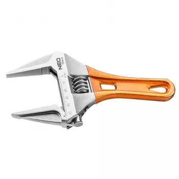 NEO TOOLS nastaviteľný krátky kľúč 185 mm, otvor čeľustí 0-53 mm, chróm-vanádiová oceľ, DIN 3117
