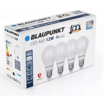 Blaupunkt LED žiarovka E27 A60 1260 lm 12W 4000K, 4 kusy (BLAUPUNKT-E27-12W-NW-4)
