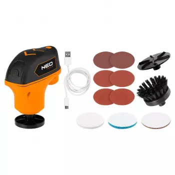 NEO TOOLS 04-604 mini all-in-one leštička 4V Li-Ion USB-C rotačná súprava náradia
