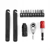 ROCKBROS núdzová opravná sada na bicykel - 16-in-1 multitool, mini pumpa, páčidlá na plášte, záplaty, čierna