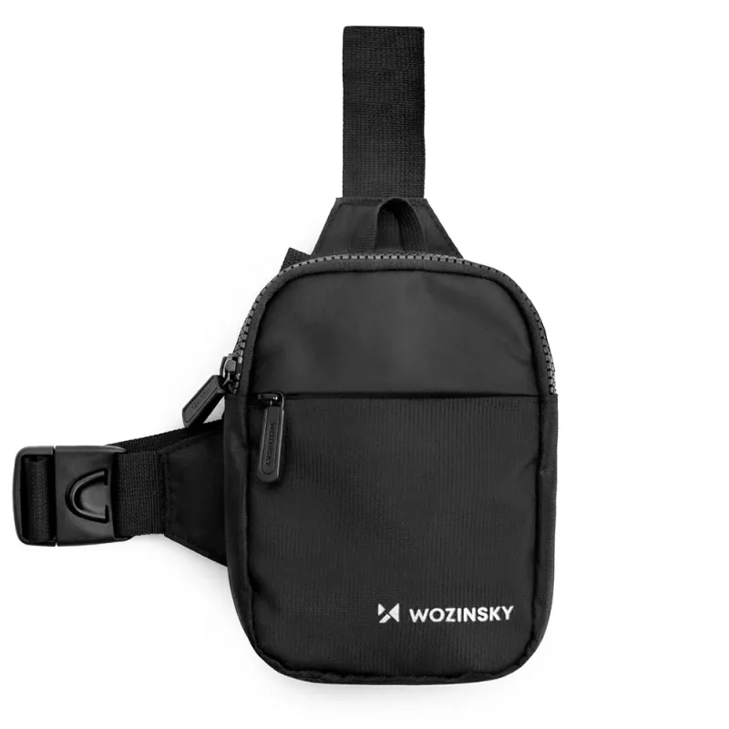 Wozinsky WMS-W1 mini crossbody taška na smartphone, dve priehradky, čierna