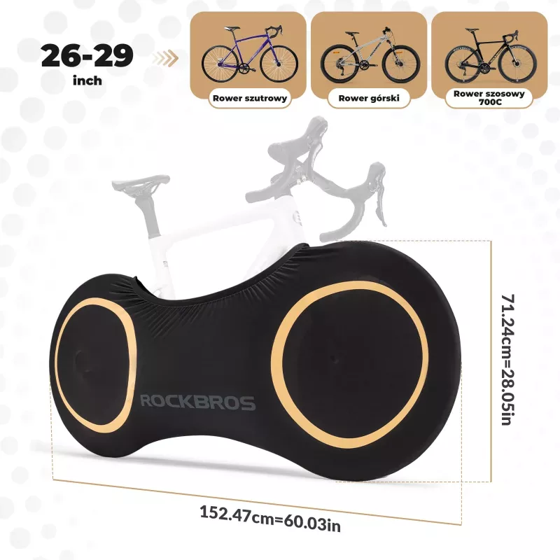 Rockbros D95 elastický kryt na bicykel pre bicykle 26-29 palcov, 700C, čierny
