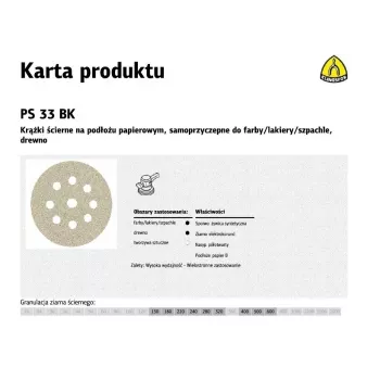 Klingspor PS 33 BK brúsny kotúč 225 mm P220 GLS38, 50 kusov