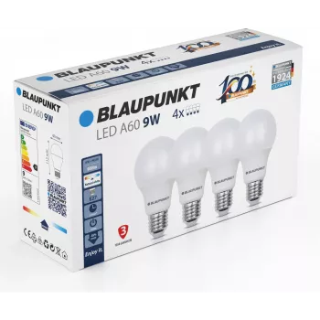 Blaupunkt LED žiarovka E27 A60 900 lm 9W 4000K, 4 kusy (BLAUPUNKT-E27-9W-NW-4)