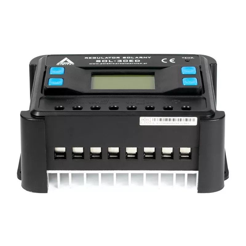 AZO Digital PWM SOL-30ED 12/24V 30A solárny regulátor s LCD displejom