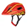 Wozinsky Full-Face detská cyklistická prilba s USB zadným svetlom, červeno-žltá, 52-56 cm