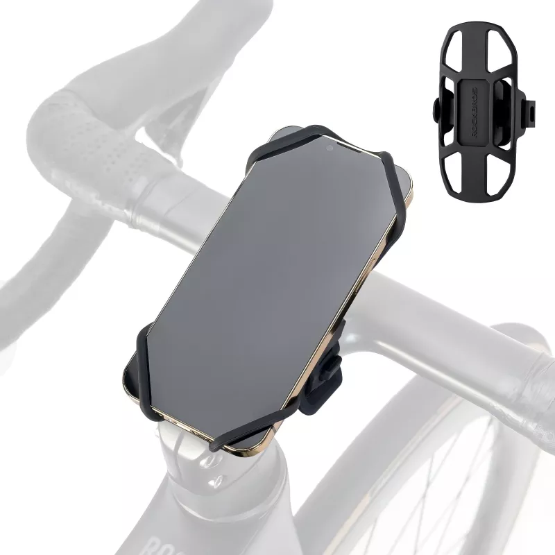 ROCKBROS silikónový držiak na telefón na bicykel - čierny