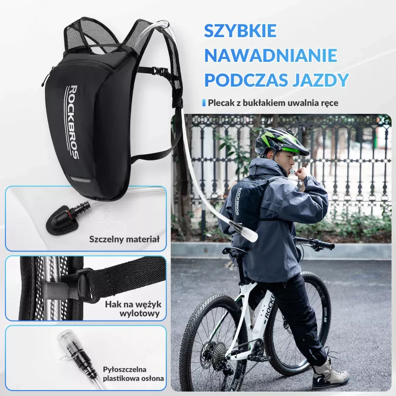 Rockbros H32 hydratačný batoh s 2L vakom - čierny