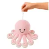 LEAN TOYS Plyšová chobotnica s prísavkou, ružová, 16 cm
