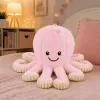LEAN TOYS Plyšová chobotnica s prísavkou, ružová, 16 cm