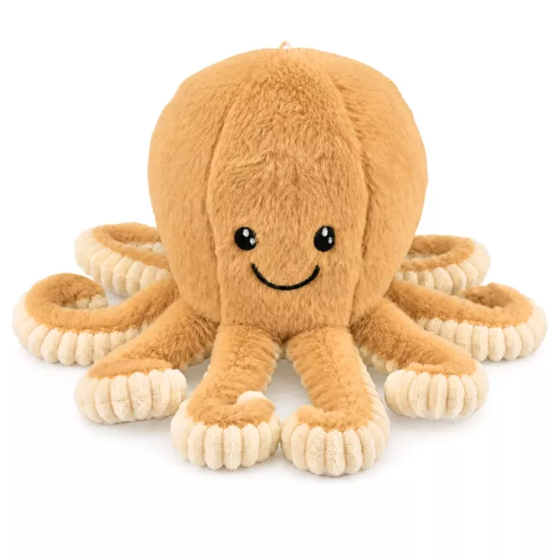 LEAN TOYS Plyšová chobotnica plyšová hračka s elastickými chápadlami béžová 30 cm