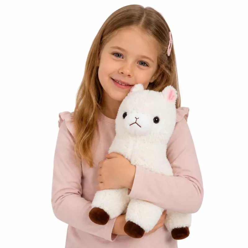 LEAN TOYS Plyšová alpaka lama mäkká srsť biela 38 cm