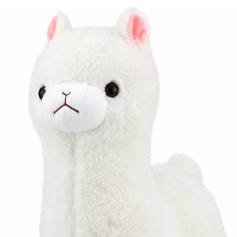 LEAN TOYS Plyšová alpaka lama mäkká srsť biela 38 cm