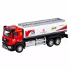 LEAN TOYS Cisternové auto kovový pohon svetlá zvuky červená a biela 1:40