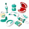 LEAN TOYS Malá zubárska súprava s vibrujúcou zubnou kefkou, modrá, 15 dielov