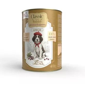 Syta Micha Mokré krmivo pre šteniatka králik s cviklou a malinami - 400 g konzerva