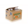 LEAN TOYS Mischief pokladnička sladká mačička pokladnička - biela mačka s hnedou krabicou