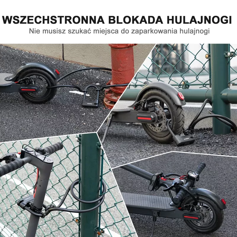ROCKBROS RK242 kotúčový zámok na elektrickú kolobežku - čierny