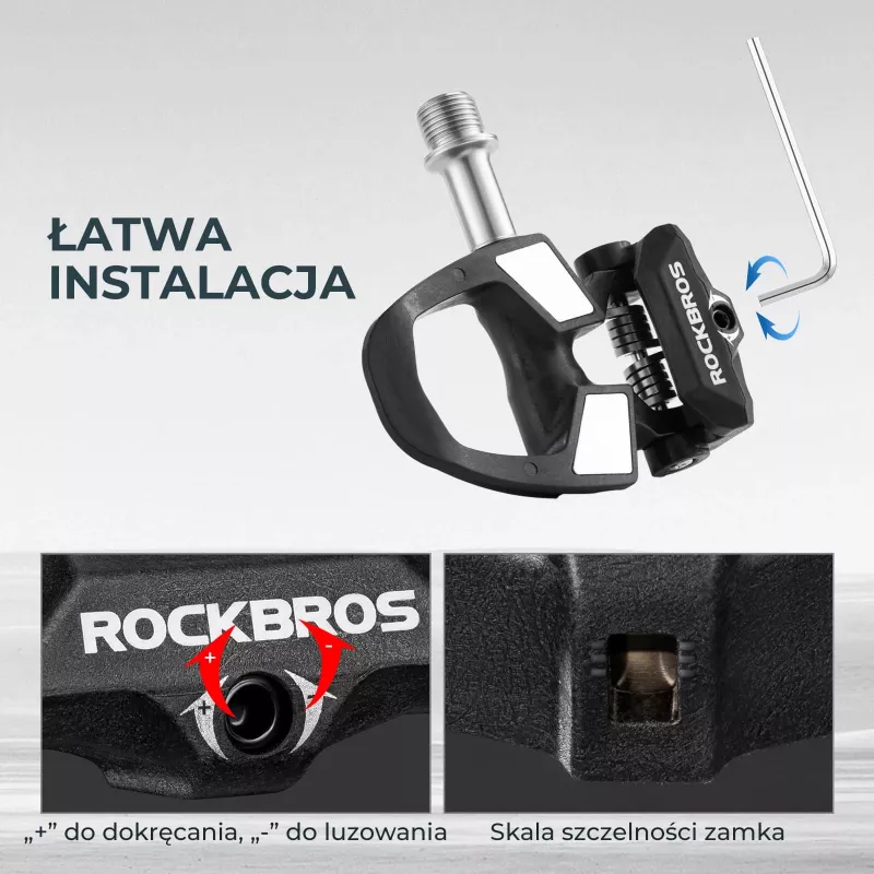 ROCKBROS RD9 karbónové a titánové SPD-SL cestné pedále - čierne