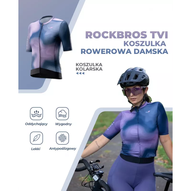 ROCKBROS dámsky TVI cyklistický dres krátky rukáv Navy Blue veľkosť S