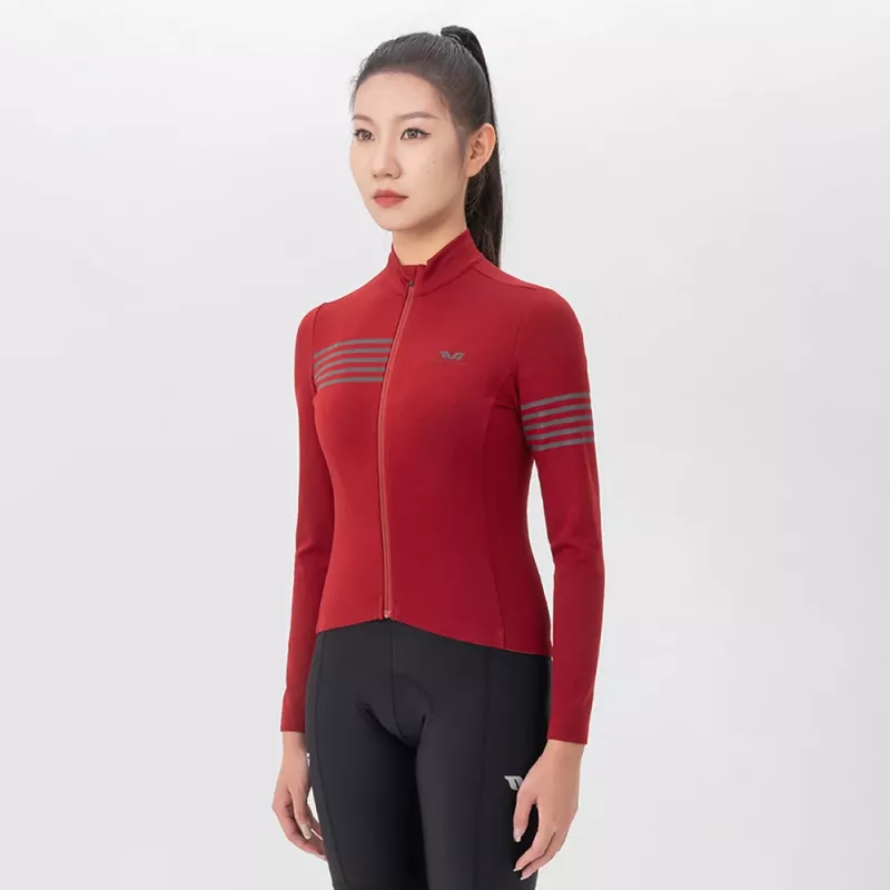 ROCKBROS dámsky termo dlhý cyklistický dres YPW065 červený veľkosť M