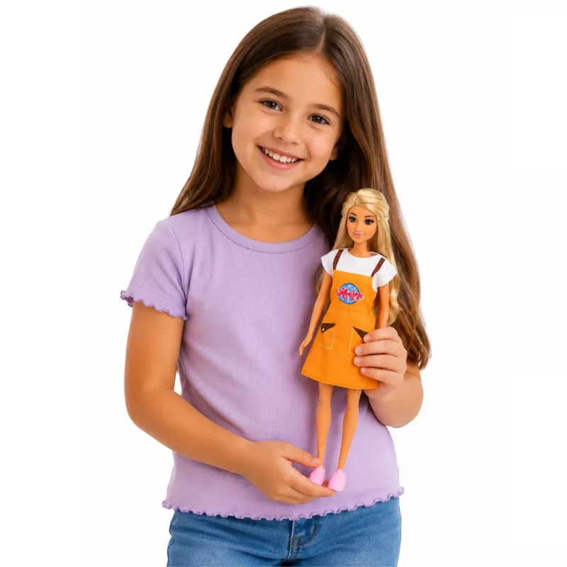 LEAN TOYS Anlily bábika pokladníčka predavačka registračná pokladnica sada potravín