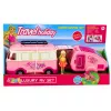 LEAN TOYS Cestovná sada karavan s prívesom nábytok pre bábiky doplnky ružová