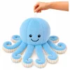 LEAN TOYS Plyšová chobotnica plyšová hračka s elastickými chápadlami modrá 50 cm