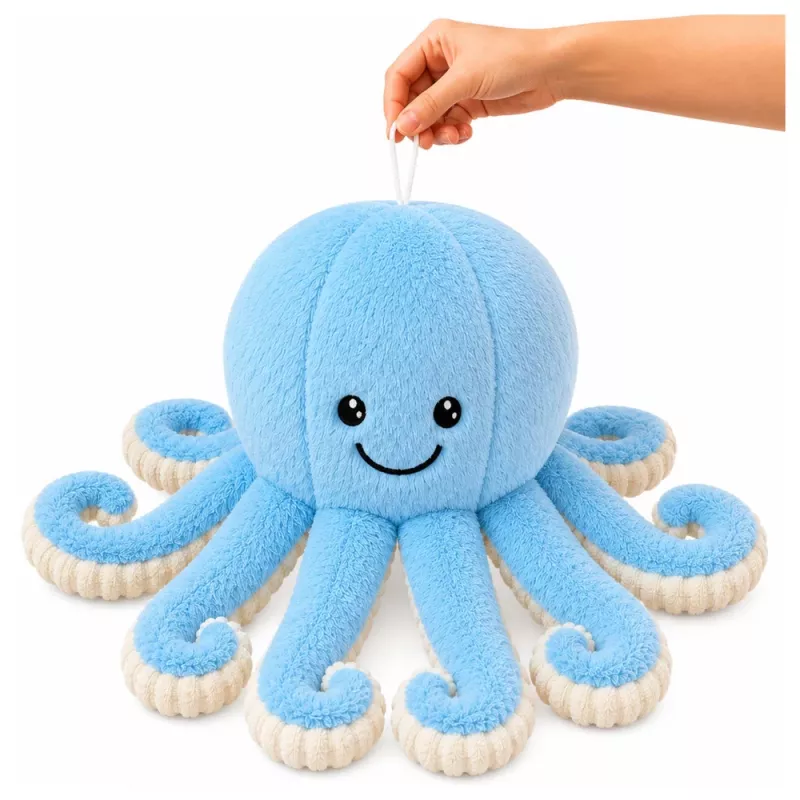 LEAN TOYS Plyšová chobotnica plyšová hračka s elastickými chápadlami modrá 50 cm