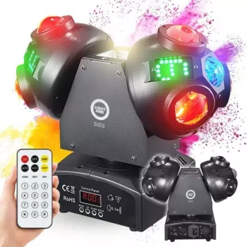 LIGHT4ME SID3 4-in-1 Moving Head multi-efektové svetlo s RGBW LED, RGB laserom, UV a stroboskopom