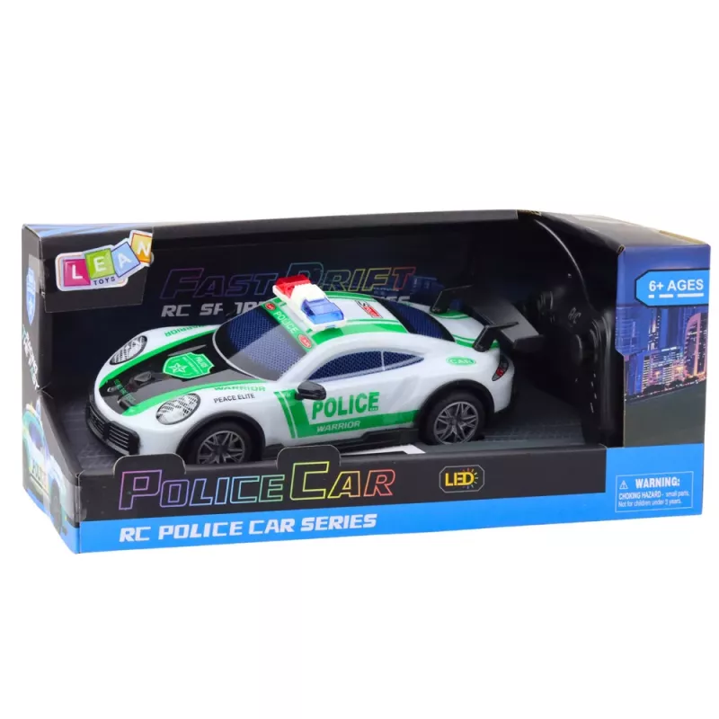 LEAN TOYS RC Drift policajné športové auto s LED svetlami 1:22
