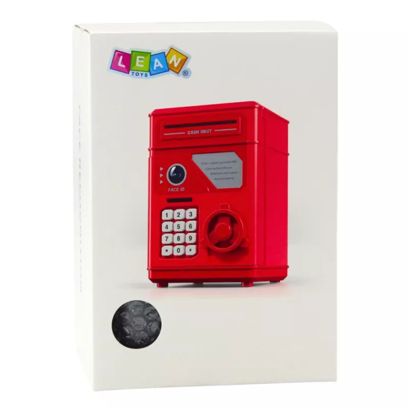 LEAN TOYS Elektronický trezor ATM pokladnička s PIN pre deti, sivá