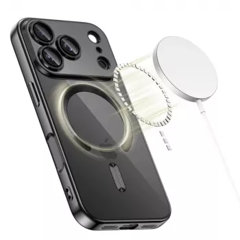 Tech-Protect Magflex MagSafe zadný kryt pre Apple iPhone 17 Pro Max, lesklý čierny (TPU/PC)