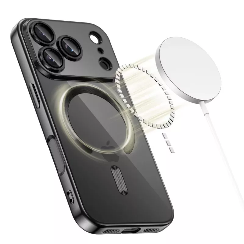 Tech-Protect Magflex MagSafe zadný kryt pre Apple iPhone 17 Pro Max, lesklý čierny (TPU/PC)